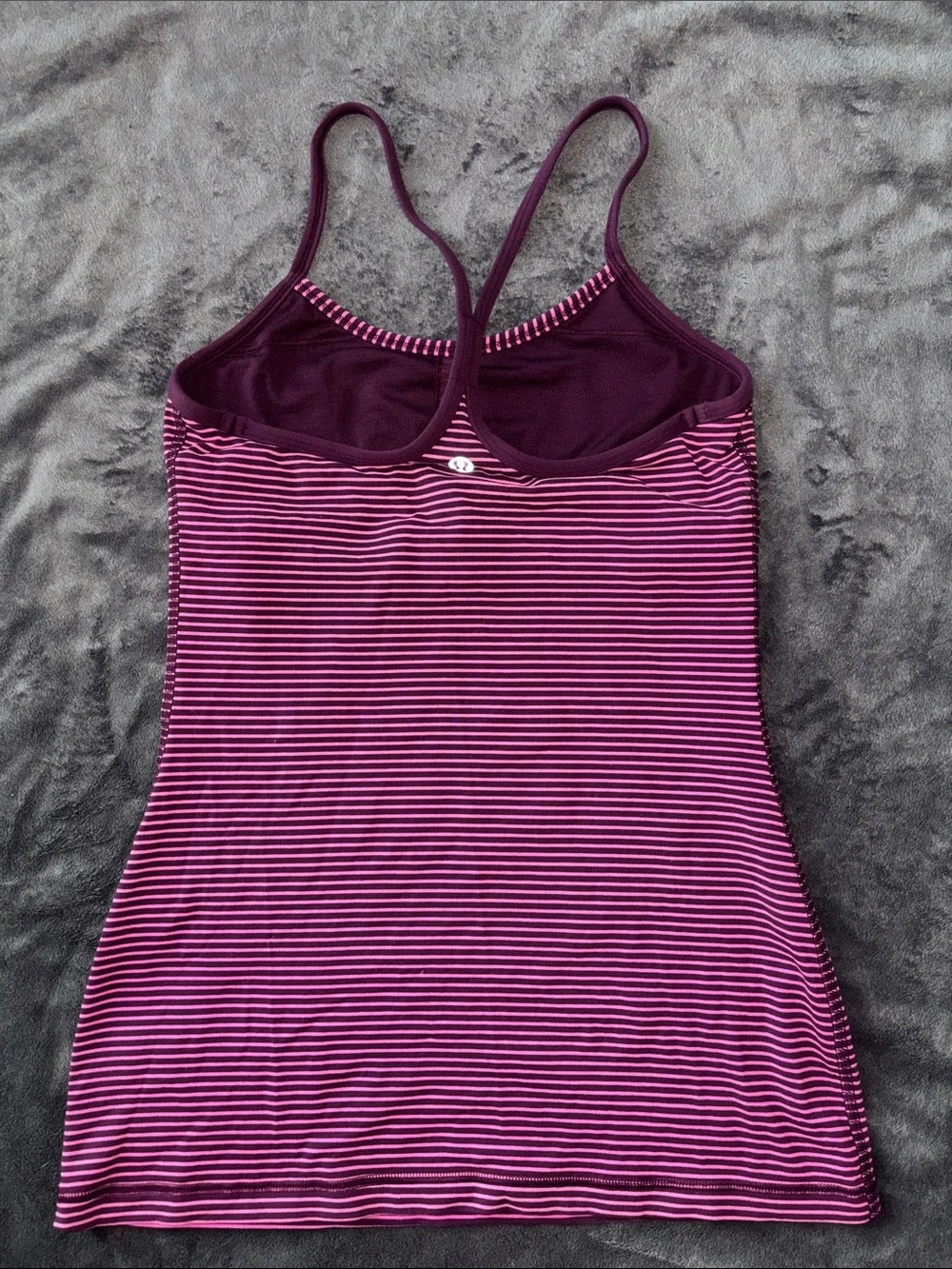 lululemon athletica Pink & Purple Striped Racerback Tank EUC